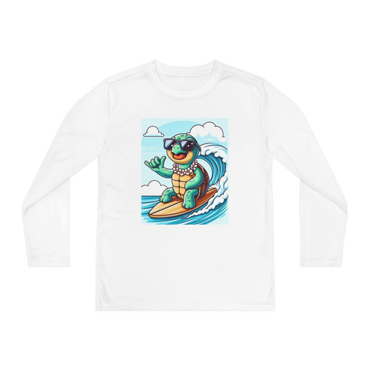 Surfing turtle Youth Long Sleeve Competitor Tee