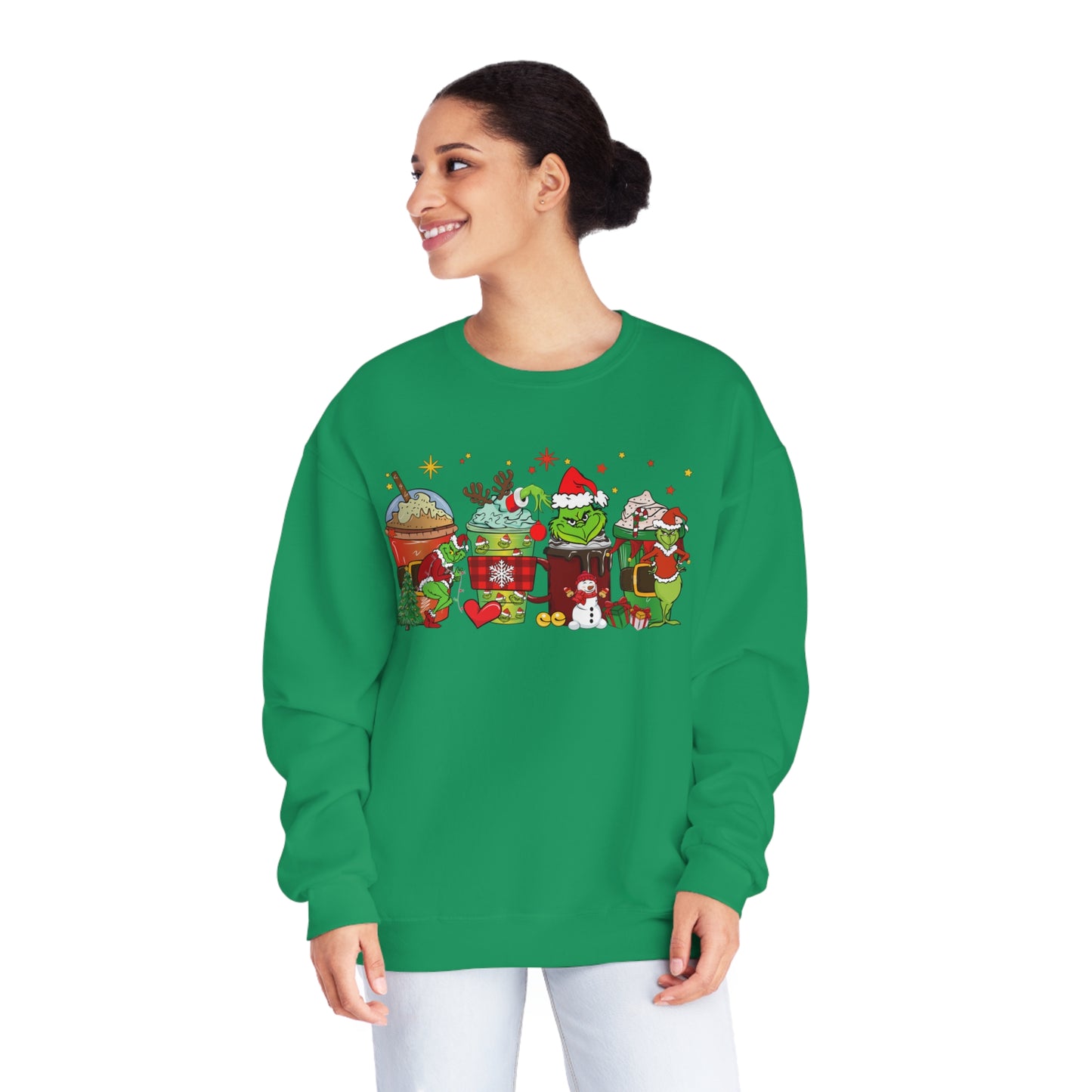 Adult Grinch Hot Cocoa Unisex NuBlend® Crewneck Sweatshirt